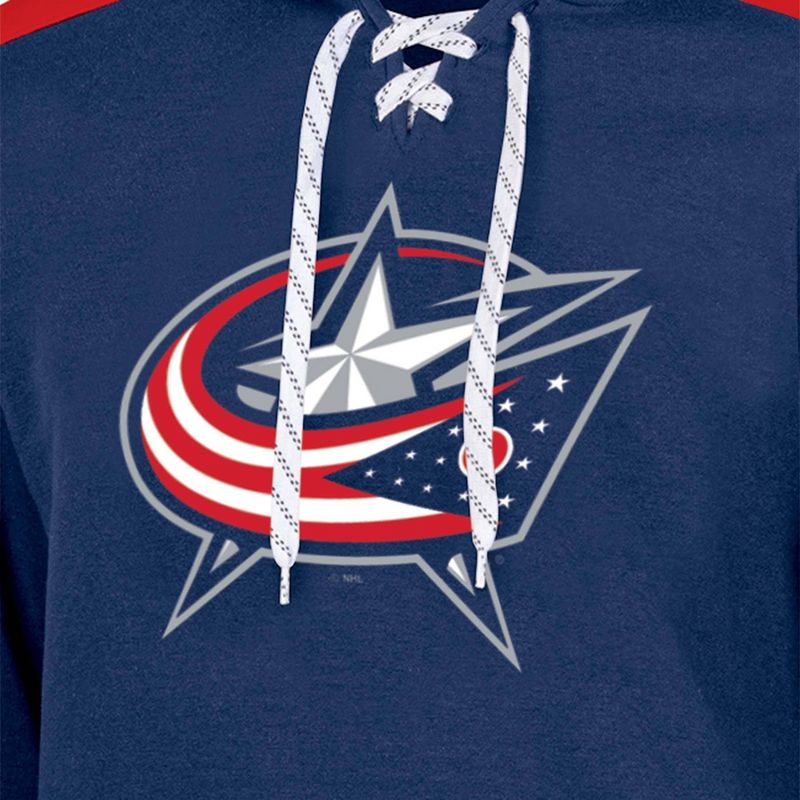 NHL Columbus Blue Jackets Men&#39;s Hooded Sweatshirt with Lace, 3 of 4