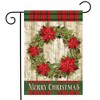 Briarwood Lane Garden Flag 12x18 For Outdoor Poinsettia Wreath Christmas For Christmas Garden Flag Flags For Outside - 2 of 4