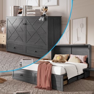 Mjkone Murphy Queen Size Bed Chest with Mattress and Storage - 1 of 4