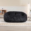 NicBex Fluffy Chenille Bean Bag Loveseat with 2 Pillows,High Resilience Foam Filled Lazy Loveseat Sofa for Adults,Gaming Sofa Accent Lounger - 2 of 4
