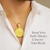 Steeltime stainless steel Our Father english prayer round pendant. Color Options: Silver, Gold, Rose Gold, Multi - 3 of 4