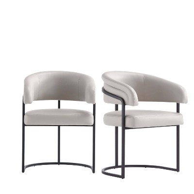 Manhattan Comfort Set of 2 Augusta Modern Leatherette Upholstered Dining Chairs