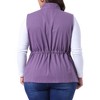 Agnes Orinda Women's Plus Size Utility Cargo Pockets Drawstring Waist Sleeveless Scrub Vests - 4 of 4