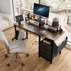 VYNXARIA 47" Rustic Brown Computer Desk with Drawer, 2 Monitor Stands, Fabric File Cabinet & Shelves - Versatile Home Office Solution - 2 of 4