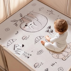ROBOTIME Baby Playmats, Soft Playmat with Waterproof and Anti-Slip Feature, Portable Mat for Babies Toddlers Infants, Beige, 50"*50"*1.2" - 1 of 4