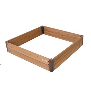 Miracle-Gro 12pc Square Wood Outdoor Garden Bed Natural Wood 48"x48" - 1 of 4