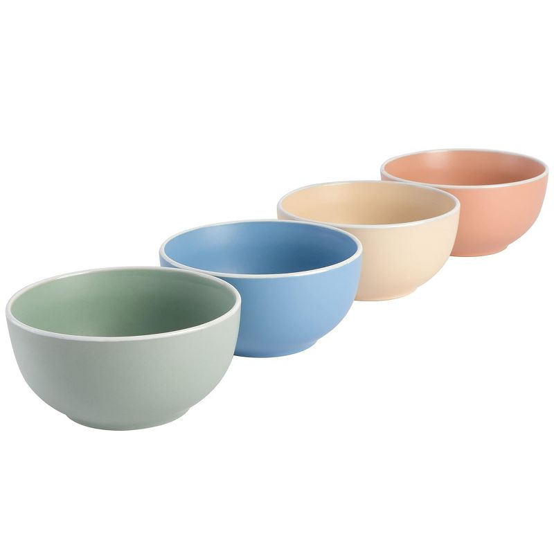 Spice by Tia Mowry 4 Piece 6 Inch Stoneware Cereal Bowl Set in Matte Assorted Colors, 2 of 6