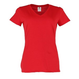 Fruit of the Loom Women's Cotton V Neck Tee Shirt - 1 of 3