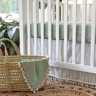 Evergreen Cotton Muslin Fitted Crib Sheet for Toddler Boys