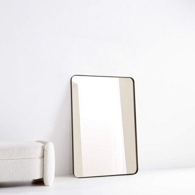 Bronze and Silver Rectangular Bathroom Vanity Mirror