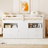 NicBex Twin Size Bunk Bed Loft Bed Pine Bed Frame with Storage Drawers, Cabinets, Shelves, Guardrail and Ladder, No Box Spring Required - 2 of 4