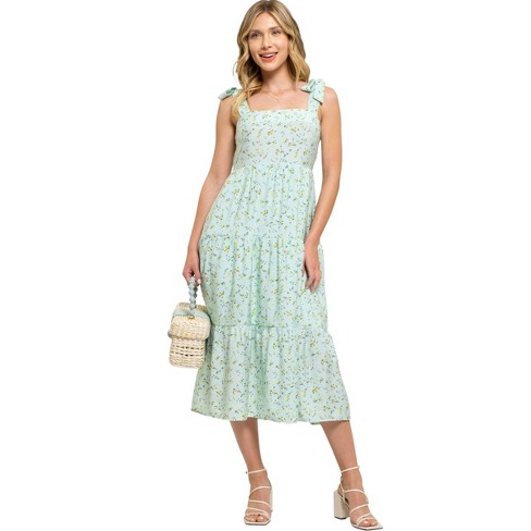 August Sky Women's Decorative Tie Straps Midi Dress : Target