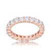 Slickblue Rose Goldtone Eternity Band for Women – Round Cubic Zirconia Ring, 2.4 Carat, Size 5- 10 - 2 of 4