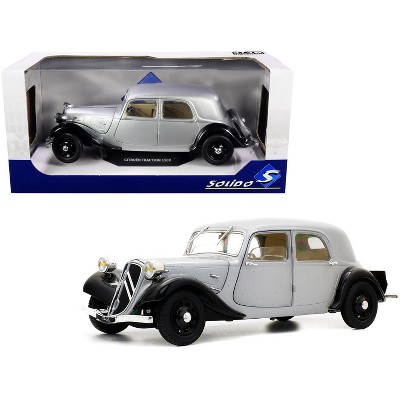 Citroen Traction 11CV Silver and Black 1/18 Diecast Model Car by Solido