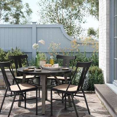 Farmhouse 4pk Metal Patio Dining Chairs, Smith And Hawken Outdoor Furniture Metal