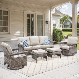 Buenhomino Outdoor Patio All-Weather Wicker Furniture Set - 1 of 4
