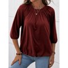 Imily Bela Color Block Womens Tunic Tops Oversized Cotton Tee Loose Fit Crew Neck Half Sleeve - 2 of 4