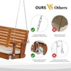 3-Person Patio Wood Porch Swing With Cushion - 4 of 4
