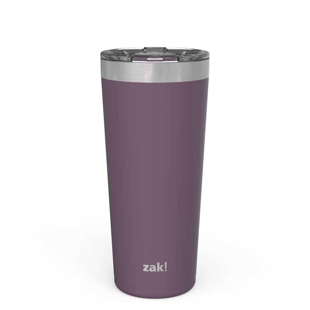 Zak! Designs 20oz Double Wall Stainless Steel Latah Tumbler with Contour Lid - Purple