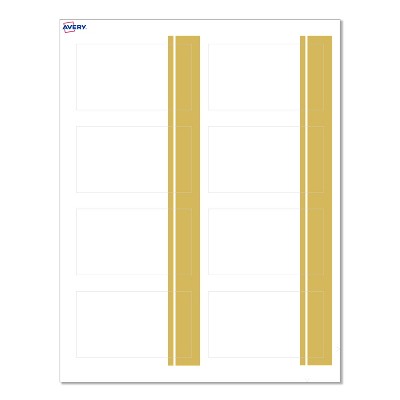 Avery® Cards, 2" x 3.5", Double-Dipped Gold Edge, Matte White, 80ct