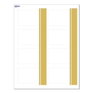 Avery® Cards, 2" x 3.5", Double-Dipped Gold Edge, Matte White, 80ct - 1 of 4