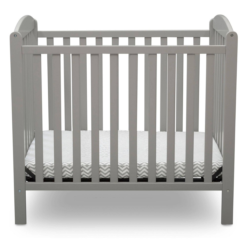 Delta Children Emery Mini Convertible Baby Crib with Mattress - Gray -  79357935