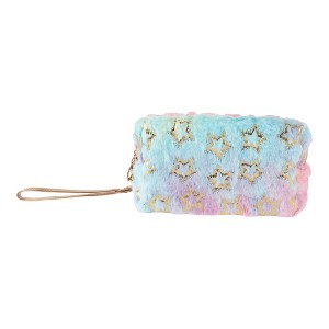 Unique Bargains Women Portable Portable Star Makeup Bag Pink Blue 1 Pc - 1 of 3