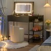 Besiost Flip-Top Makeup Dressing Table with mirror and Drawer, Small Vanity Desk with Charging Station - 2 of 4