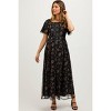 Pinkblush Black Floral Waist Tie Maternity Midi Dress - 2 of 4