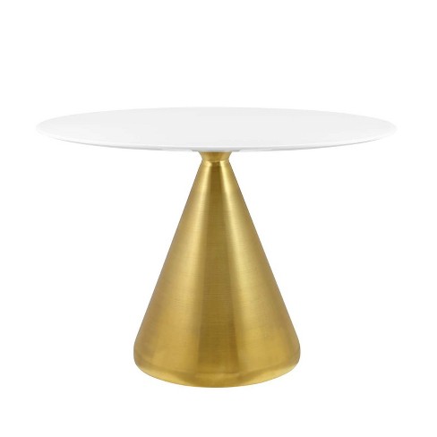 42" Tupelo Oval Wood Dining Table Gold White - Modway: Mid-Century, MDF Top, Steel Base - image 1 of 4