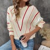 Women's Color-Blocked Hollow-Out Knit Sweater - 2 of 3