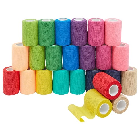 24 Rolls Self Adherent Wrap 4 Inch Self Adhesive Bandages Wrap Stretch  Bandage Tape Self Stick Bandage Wraps for Wrist Ankle Swelling Sprains(12  Colors) 