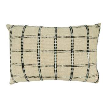 Saro Lifestyle Poly-Filled Checkered Design Throw Pillow