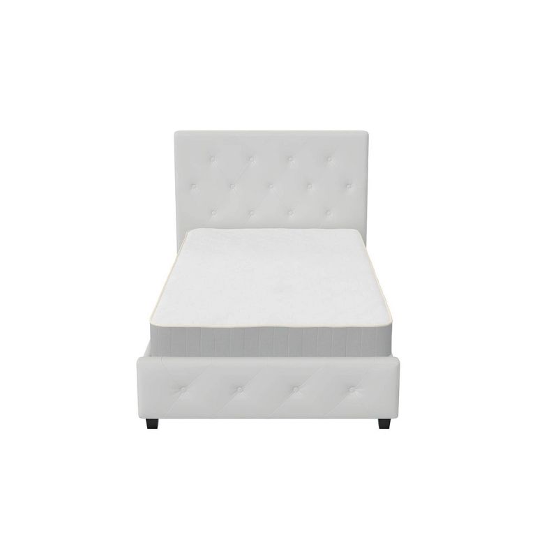 Dakota Upholstered Bed with Signature Sleep Tranquility 6&#34; Mattress White - Dorel Home Products, 4 of 13