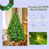 6FT Grass Green Pre-Lit Christmas Tree Set with Garland & Wreath, Hinged Artificial Xmas Tree with Pine Cones for Home & Holiday Party Decor - 2 of 4