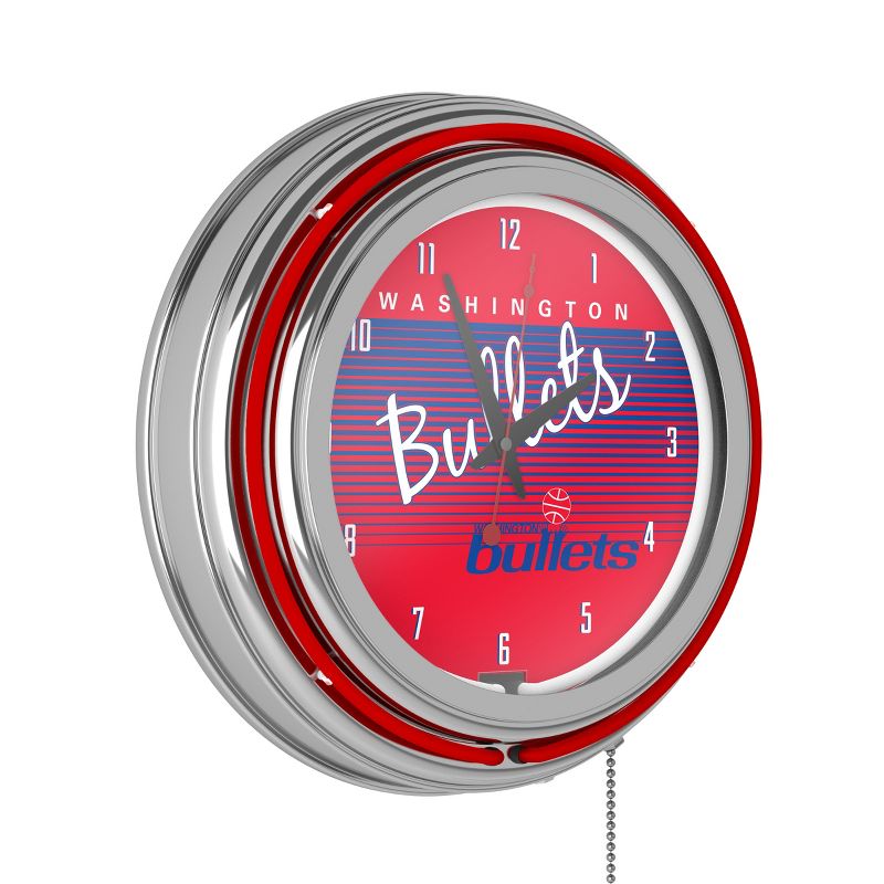 Washington Bullets Hardwood Classics Retro Neon Wall Clock, 1 of 7