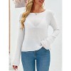 Imily Bela Lightweight Sheer Knit Pullover Womens Long Sleeve Boat Neck Blouse for Casual Wear - 2 of 4