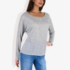 Anna-Kaci Women's Long Sleeve Boat Neck Pullover Top with Stitch Detail - image 4 of 4