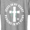 Women's - Instant Message - Jesus In My Heart Nursing In Veins Short Sleeve Graphic T-Shirt - 2 of 4