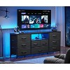 Furnulem 9 Drawer Dresser 55” Long TV Stand for Bedroom Entertainment Center with Power Outlet LED Light for 55"-65" TV Dresser with Fabric Storage - 3 of 4