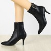 Allegra K Women's Pointed Toe Buckle Stiletto Heels Ankle Boots - 2 of 4