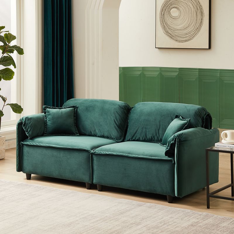 79" Modern 3-Seater Upholstered Sofa Couches with 2 Pillows-ModernLuxe, 2 of 8