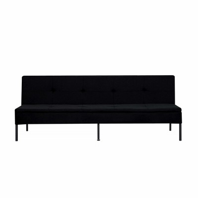 69.7”Futon Sleeper Sofa,Upholstered with Polyester Fabric Convertible Sofa,Perfect for Small Spaces,Black