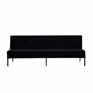 69.7”Futon Sleeper Sofa,Upholstered with Polyester Fabric Convertible Sofa,Perfect for Small Spaces,Black - 1 of 4
