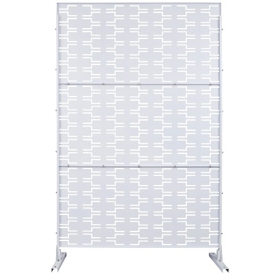 Vynxaria 48"L x 76"H Metal Privacy Screen Indoor/Outdoor Use, Weather Resistant, Elegant Design with Easy Setup