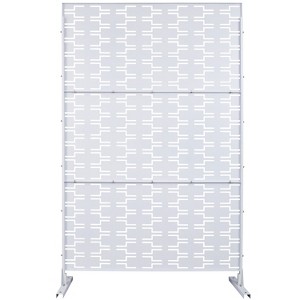 Vynxaria 48"L x 76"H Metal Privacy Screen Indoor/Outdoor Use, Weather Resistant, Elegant Design with Easy Setup - 1 of 4