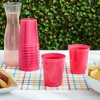 Blue Panda 24 Pack 16oz Hot Pink Plastic Cups for Birthday, Graduations, Baby Showers Party Supplies - 2 of 4