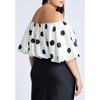 ELOQUII Women's Plus Size Satin Bubble Top - 3 of 4
