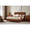 Queen Size Wooden Bed Frame with Corrugated Curved Design, Rustic Wood Accents & Sturdy Metal Support-- Frevyn - 3 of 4
