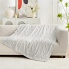 Cozy Bliss Jacquard Cable Knit Throw Blanket, Soft Plush Faux Fur Throw Blanket for Couch, Sofa, Bed, Living Room, Bedroom - 2 of 4